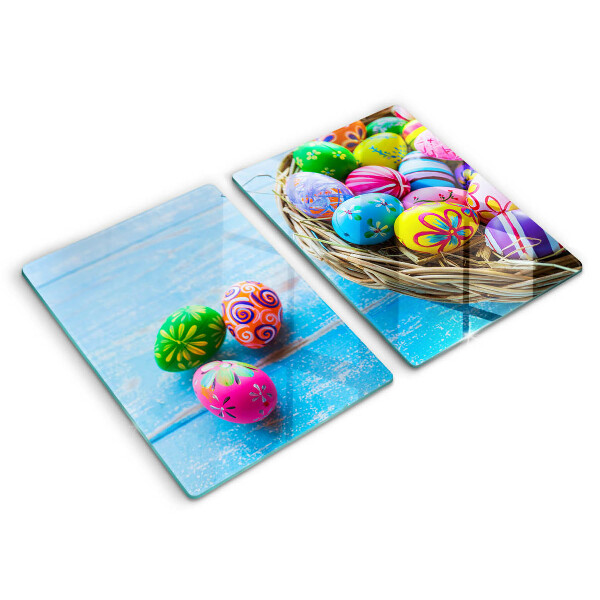 Glass chopping board Easter eggs