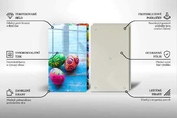 Glass chopping board Easter eggs