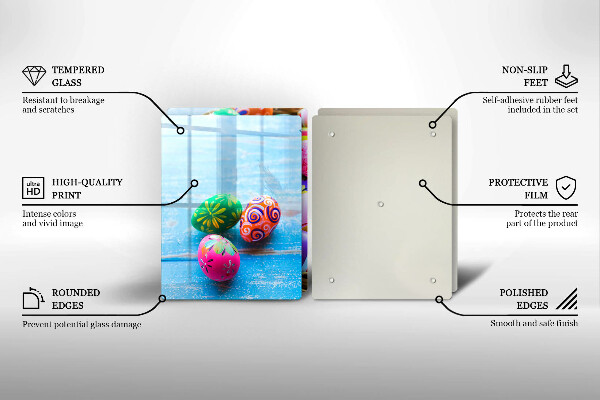 Glass chopping board Easter eggs