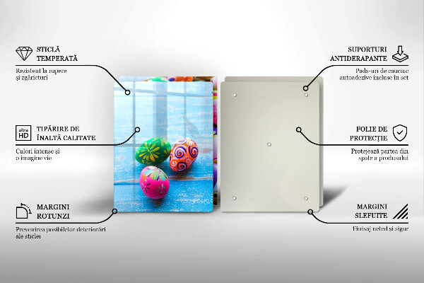 Glass chopping board Easter eggs