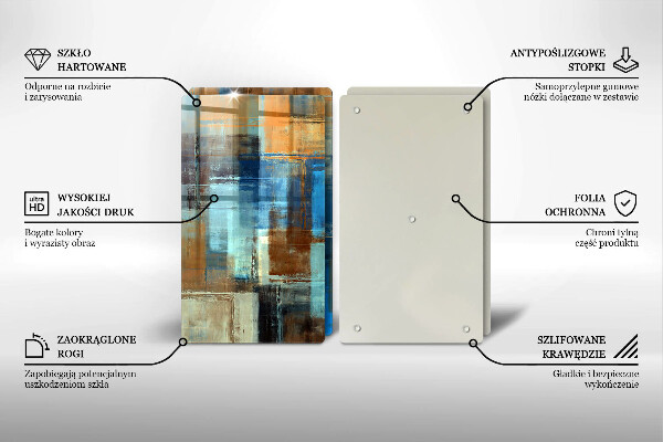 Glass chopping board Painted background