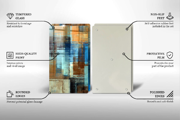 Glass chopping board Painted background