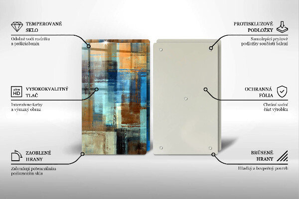 Glass chopping board Painted background