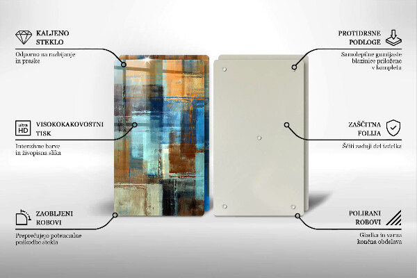 Glass chopping board Painted background