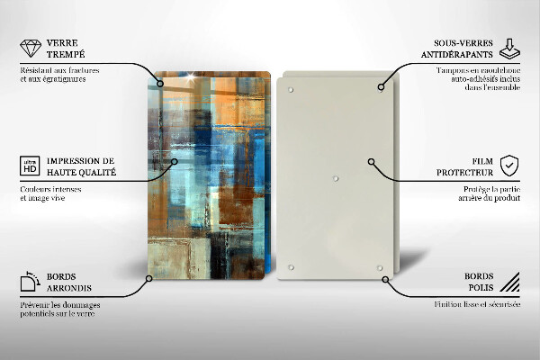 Glass chopping board Painted background