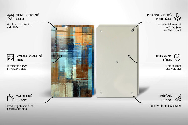 Glass chopping board Painted background