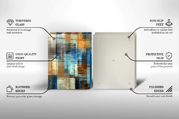 Glass chopping board Painted background