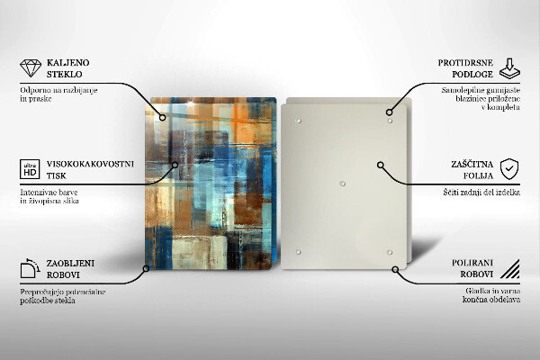 Glass chopping board Painted background