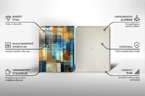 Glass chopping board Painted background