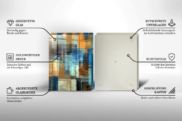 Glass chopping board Painted background