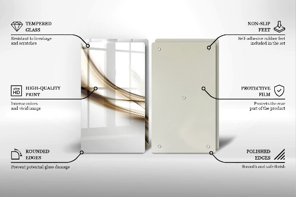 Glass chopping board Mild abstraction lines