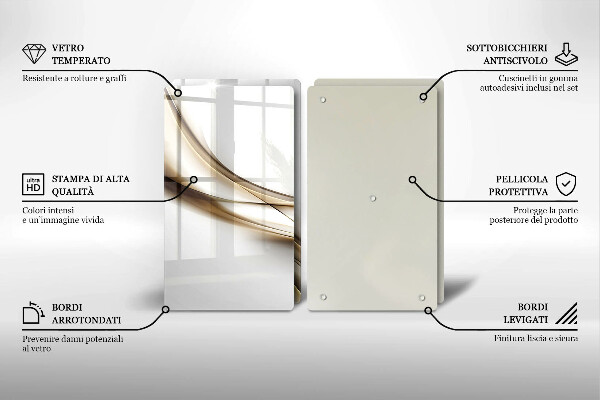 Glass chopping board Mild abstraction lines