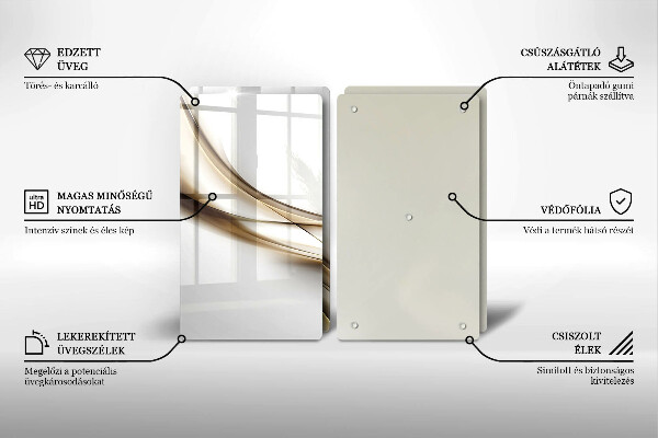 Glass chopping board Mild abstraction lines