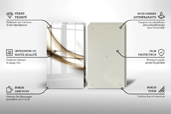 Glass chopping board Mild abstraction lines