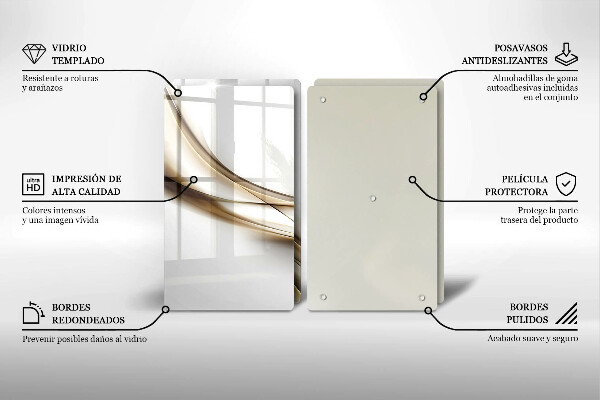 Glass chopping board Mild abstraction lines