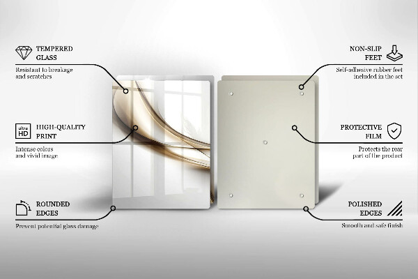 Glass chopping board Mild abstraction lines