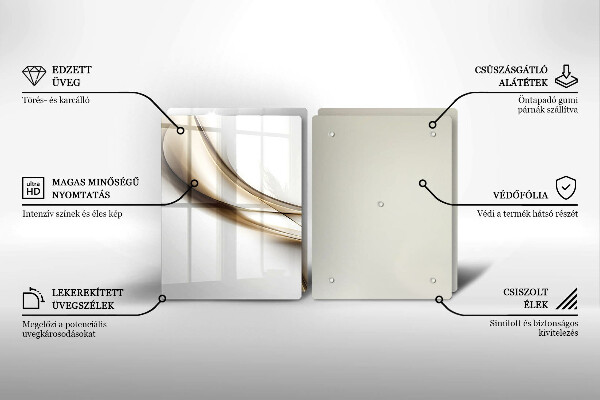 Glass chopping board Mild abstraction lines
