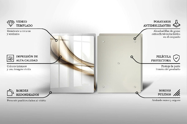 Glass chopping board Mild abstraction lines