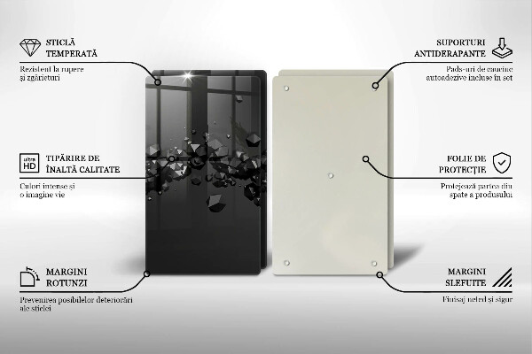 Glass chopping board 3D shapes abstraction