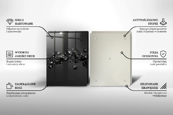 Glass chopping board 3D shapes abstraction