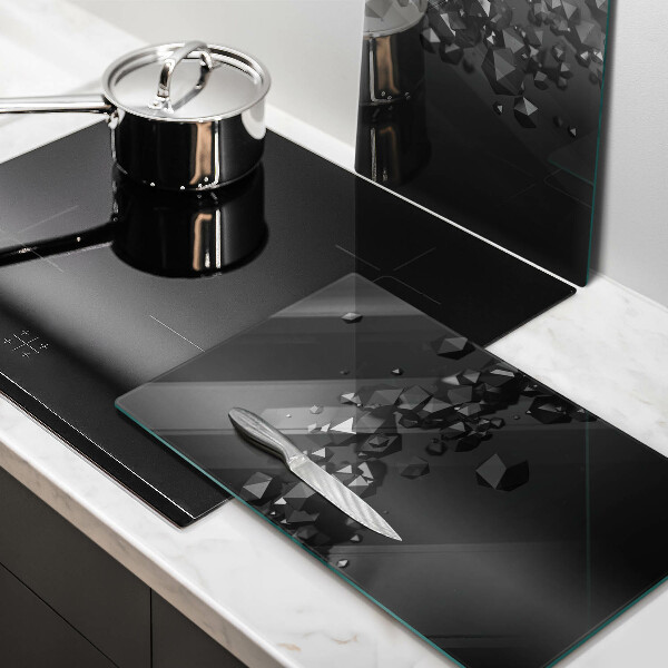 Glass chopping board 3D shapes abstraction