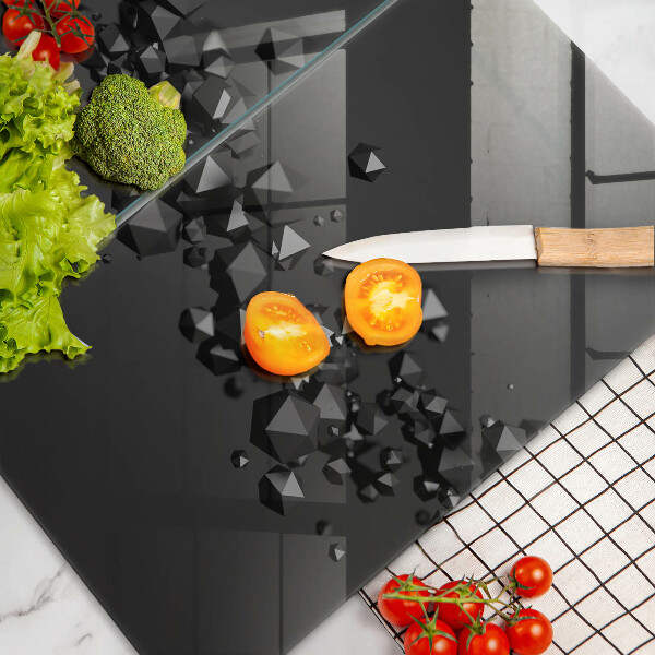 Glass chopping board 3D shapes abstraction