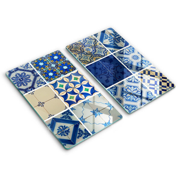 Glass chopping board Decorative tiles