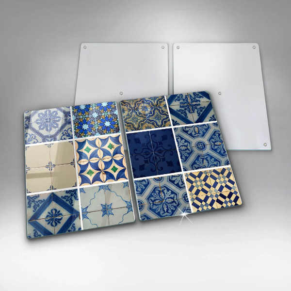 Glass chopping board Decorative tiles