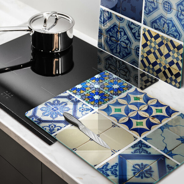 Glass chopping board Decorative tiles