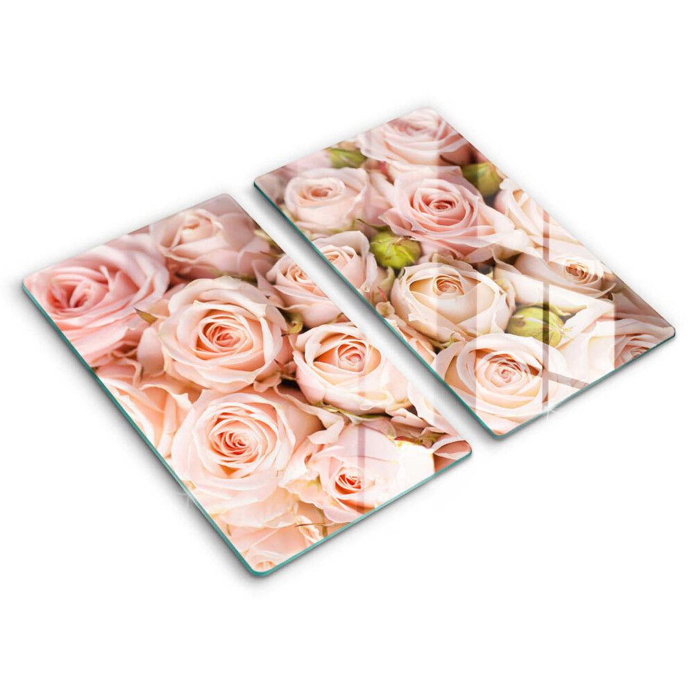 Glass chopping board A delicate bouquet of roses