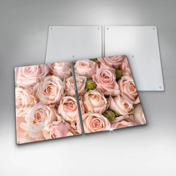 Glass chopping board A delicate bouquet of roses