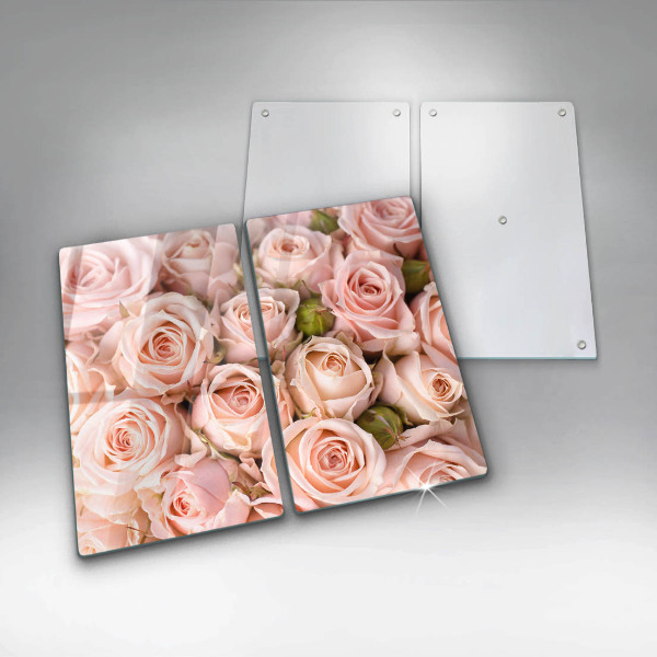 Glass chopping board A delicate bouquet of roses