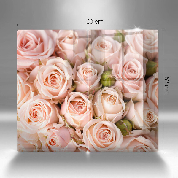 Glass chopping board A delicate bouquet of roses