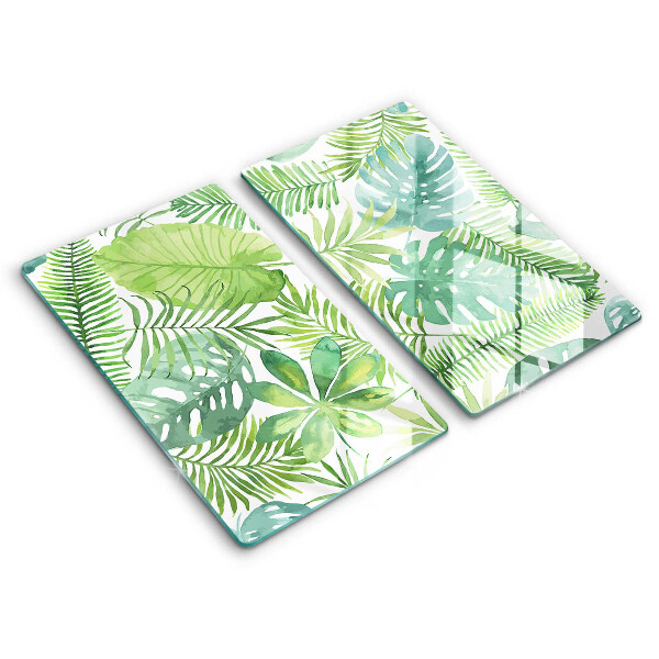 Glass chopping board Boho watercolors leaves