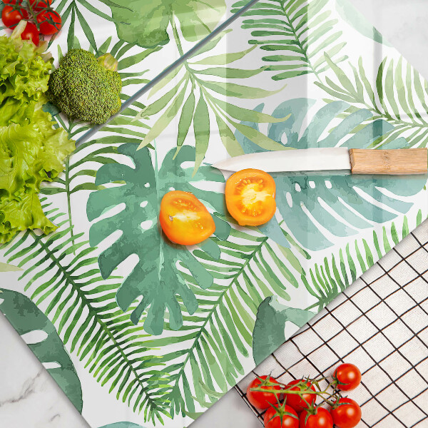 Glass chopping board Boho watercolors leaves