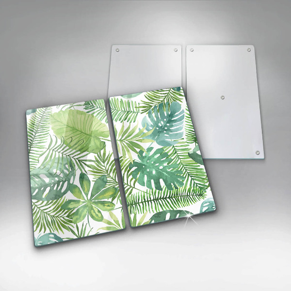 Glass chopping board Boho watercolors leaves
