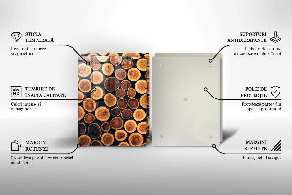 Glass chopping board Wooden stumps of trees