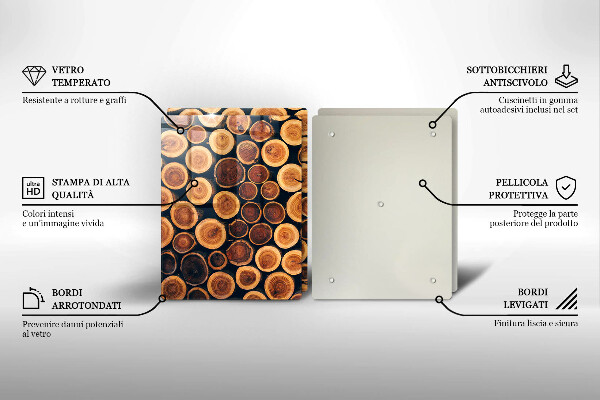 Glass chopping board Wooden stumps of trees