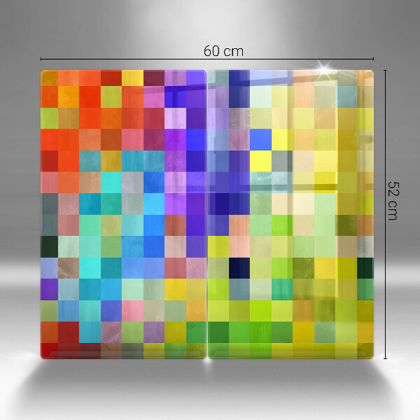 Glass chopping board Colorful squares pixels