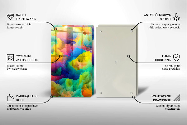 Glass chopping board Colorful abstraction