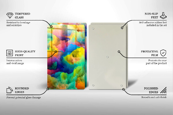 Glass chopping board Colorful abstraction