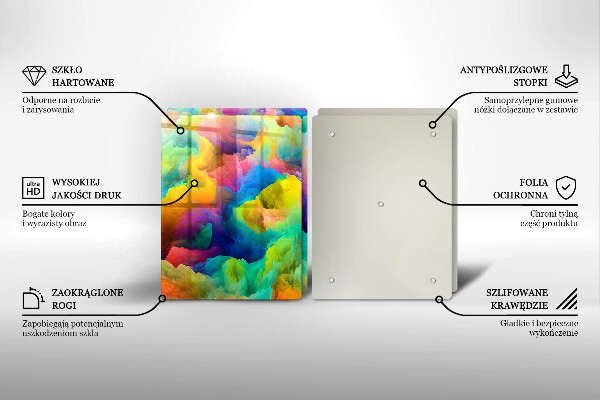 Glass chopping board Colorful abstraction