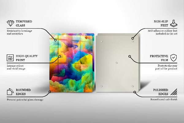 Glass chopping board Colorful abstraction