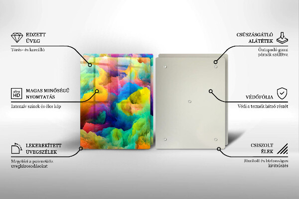 Glass chopping board Colorful abstraction