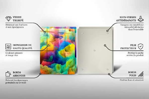 Glass chopping board Colorful abstraction