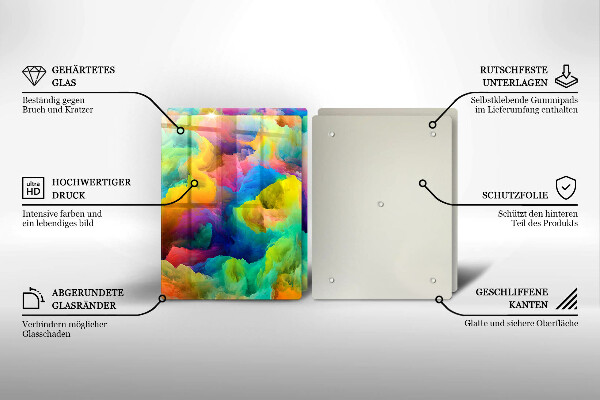 Glass chopping board Colorful abstraction