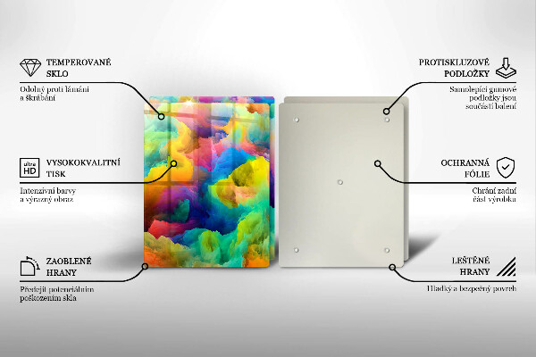 Glass chopping board Colorful abstraction