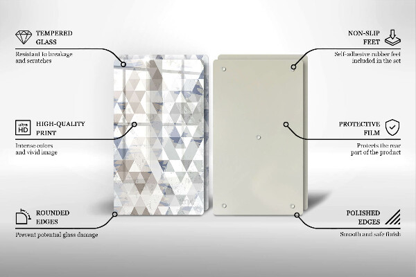 Glass chopping board Triangle pattern