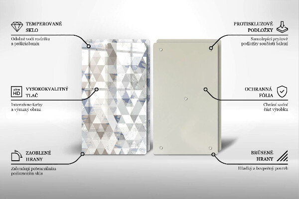 Glass chopping board Triangle pattern