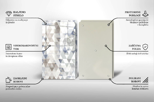 Glass chopping board Triangle pattern